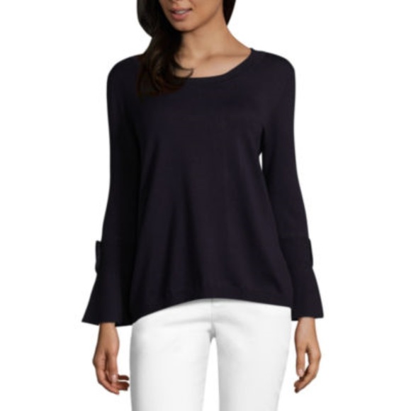 Liz Claiborne Sweaters - Liz Claiborne Long Sleeve Boat Neck Tie sweater